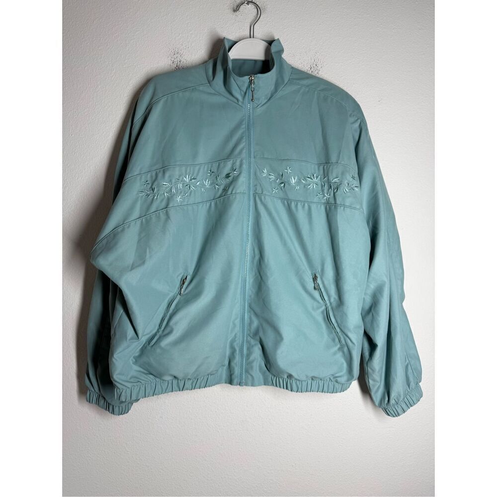 Vintage Teddi Sport Embroidered Windbreaker Jacket 80s 90s Retro Sz XL Full Zip